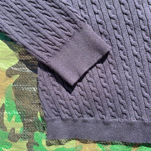 Ann Taylor navy blue cable knit sweater size L - Picture 3 of 7